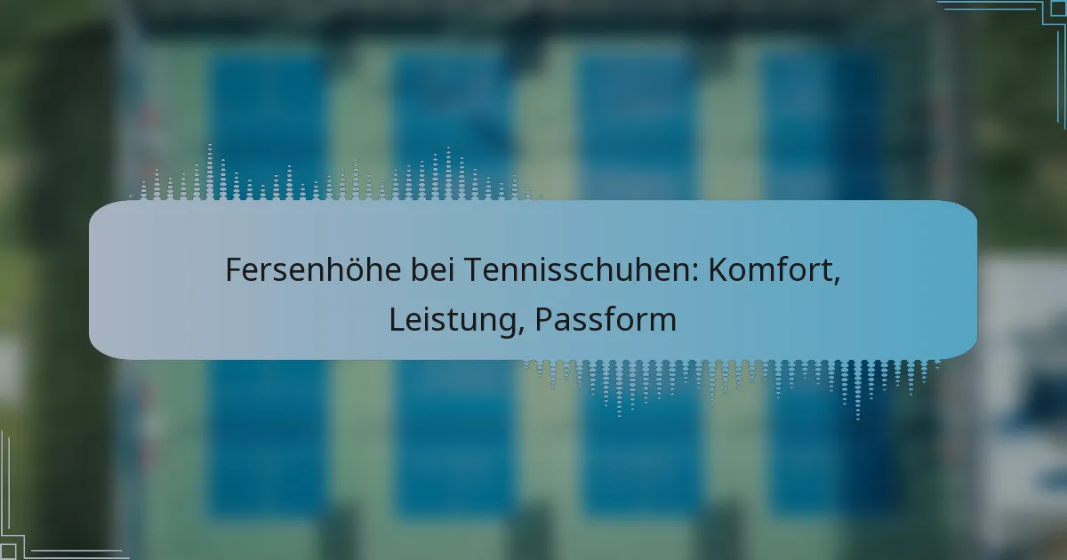 Fersenhöhe bei Tennisschuhen: Komfort, Leistung, Passform