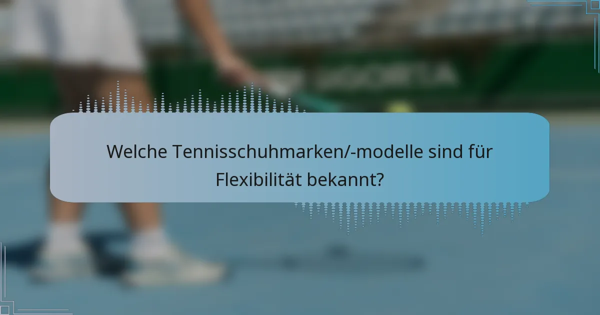 Welche Tennisschuhmarken/-modelle sind für Flexibilität bekannt?
