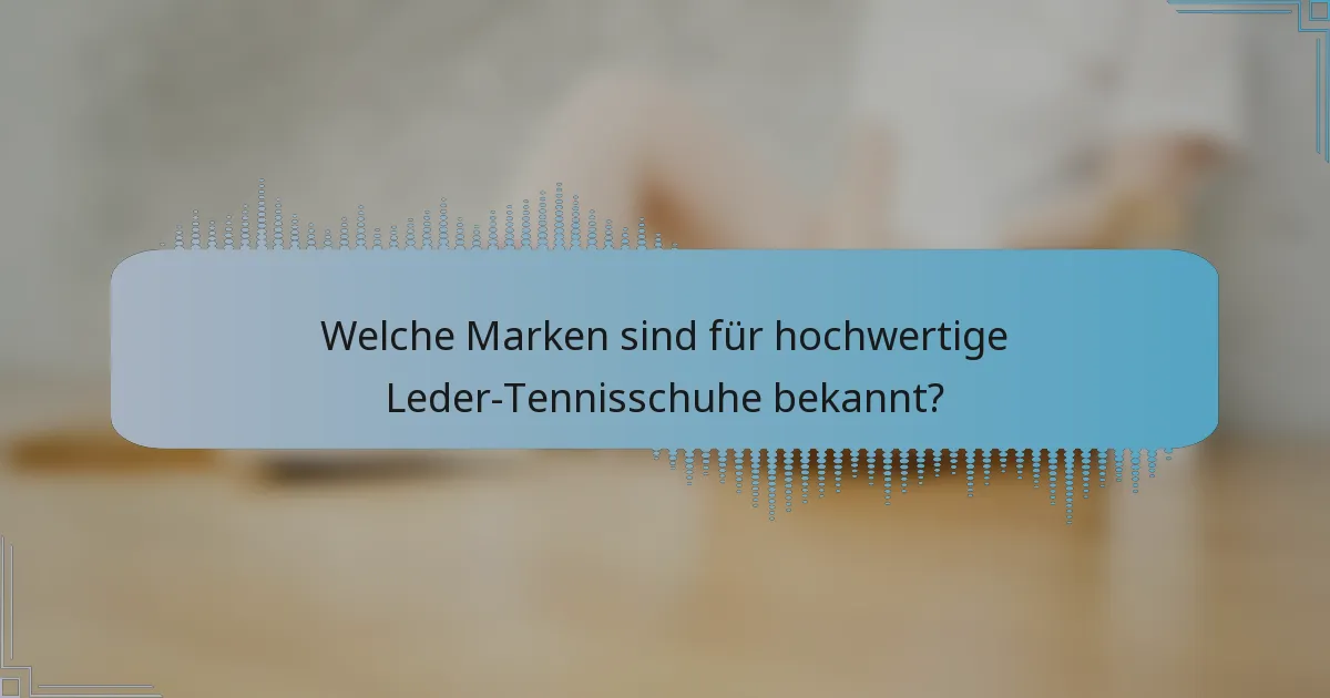 Welche Marken sind für hochwertige Leder-Tennisschuhe bekannt?