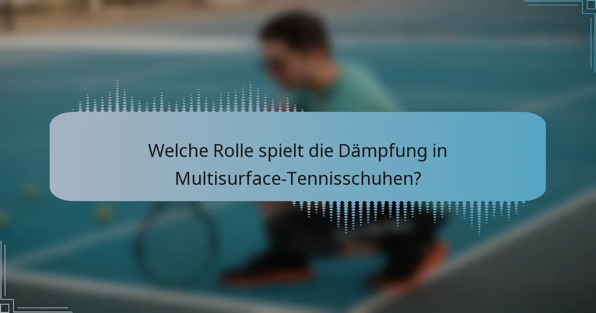 Welche Rolle spielt die Dämpfung in Multisurface-Tennisschuhen?