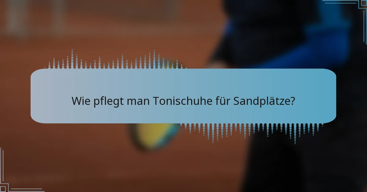 Wie pflegt man Tonischuhe für Sandplätze?